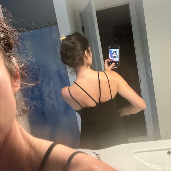 Zara 100% linen strappy black dress - Picture 6 of 6